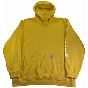 Carhartt Workwear Hoodie Men's XXL Loose Fit Midweight Logo Sleeve Sweatshirt